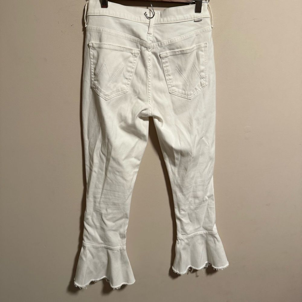 MOTHER Cha Cha Fray Jeans in Glass Slipper White- Size 26 - Picture 8 of 10